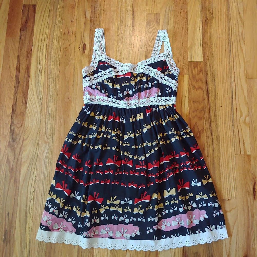Bow Pattern Babydoll Dress